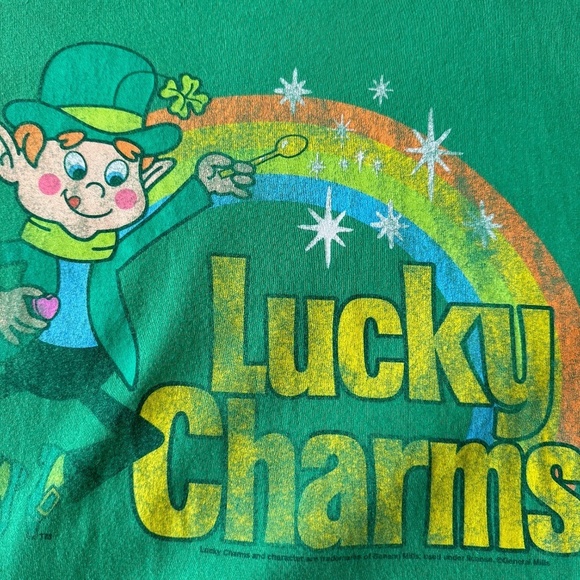Old Navy Men's Green LUCKY CHARMS Short Sleeve Casual T-Shirt Size XXL Novelty - Picture 8 of 12